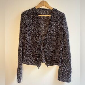 Zara tie front fun pattern top